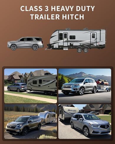 Class 3 Trailer Hitch with 2-Inch Receiver, Fits 2016–2022 Honda Pilot & 2014–2020 Acura MDX | 6,000 lbs GTW / 900 lbs TW | 8,000 lbs WD Capacity | Heavy-Duty Carbon Steel, Modular Bolt-On in Saudi Arabia