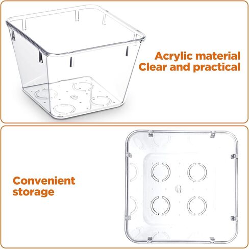 24 Pcs Clear Plastic Drawer Organizer Set, 3 x 3 x 2 Inch Stackable Storage Bins Dividers for Makeup, Office, Kitchen, Bathroom Organization in Saudi Arabia