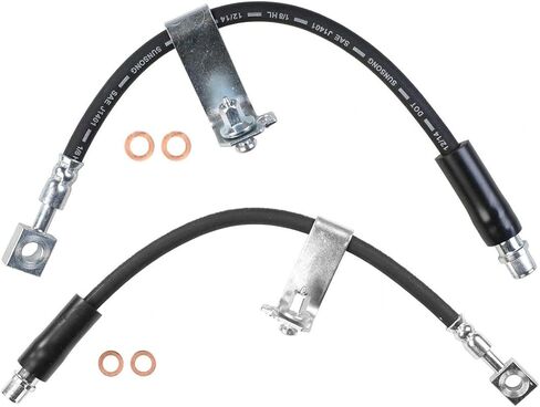 2x Front Brake Line Brake Hydraulic Hose Assembly Pair Driver and Passenger Side Fits Chevrolet Fits Chevy Malibu 2004-2012 Fits Pontiac G6 2005-2010 in Saudi Arabia