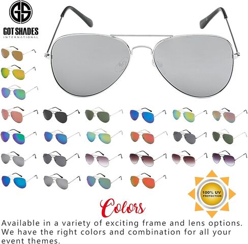 نظارات شمسية أفياتور للرجال والنساء - حماية 100% من الأشعة فوق البنفسجية كلاسيك بايلوت أفياتور للرجال - مجموعة نظارات شمسية مكونة من 4 قطع in Kuwait