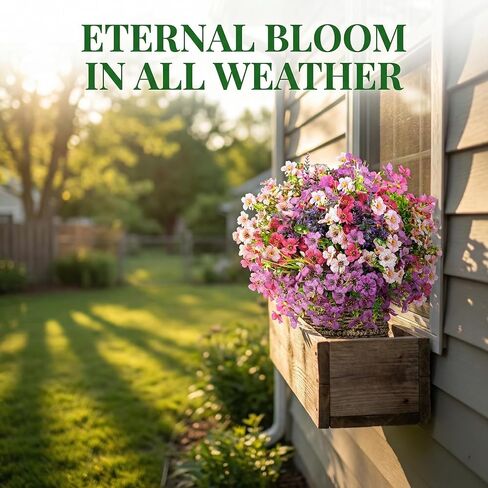 Artificial Flowers for Outdoor, UV Resistant Realistic Fake Flowers and Faux Plants for Indoor Outdoor, Garden Patio Porch Window Box Decor All Year (20pcs - Mixed Color) in Saudi Arabia