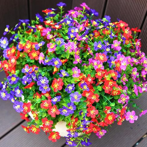 Artificial Flowers for Outdoor, UV Resistant Realistic Fake Flowers and Faux Plants for Indoor Outdoor, Garden Patio Porch Window Box Decor All Year (20pcs - Mixed Color) in Saudi Arabia