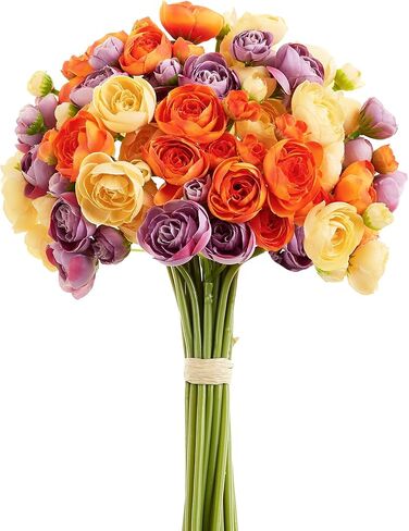 Ranunculus Artificial Flower Pink Faux Silk Mini Peony Flowers Fake Peonies Wedding Flowers DIY Bouquet for Centerpieces Arrangements Bridal Shower Decorations 15 Pcs in Saudi Arabia
