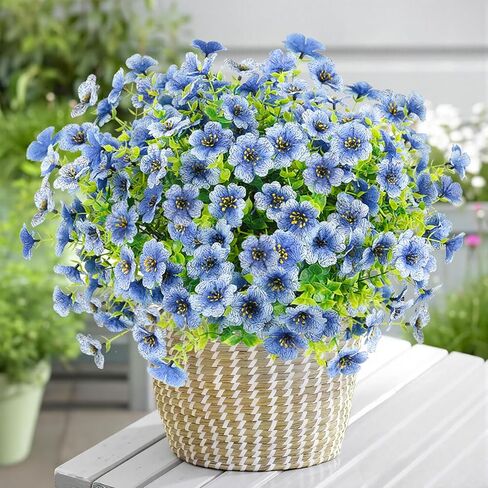 Artificial Flowers Outdoors Spring Faux Flowers UV Resistant Fake Flowers Daisy Plastic Greenery Plnats Outside Bulk for Garden Hanging Planter Patio Porch Home Decor, 12 Bundles (Multicolor) in Saudi Arabia