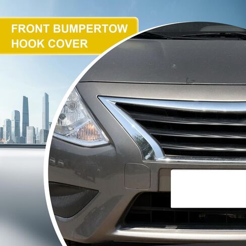 Car Front Bumper Tow Hook Cover Compatible with Nissan Versa Sedan 2015 2016 2017 2018 Trailer Cover Cap 622A0-9KM0H 622A09KM0H Small Lid Towing Eye Cap Black Right Side in Saudi Arabia
