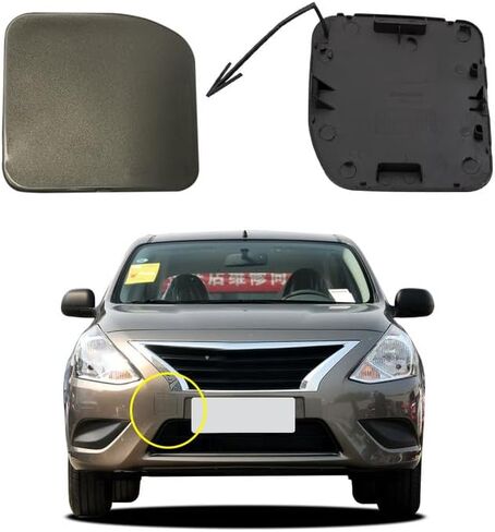 Car Front Bumper Tow Hook Cover Compatible with Nissan Versa Sedan 2015 2016 2017 2018 Trailer Cover Cap 622A0-9KM0H 622A09KM0H Small Lid Towing Eye Cap Black Right Side in Saudi Arabia