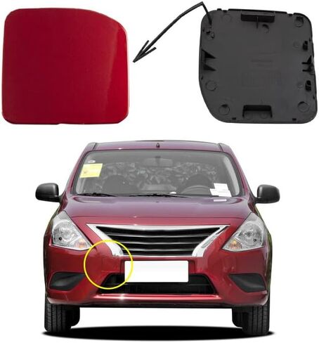 Car Front Bumper Tow Hook Cover Compatible with Nissan Versa Sedan 2015 2016 2017 2018 Trailer Cover Cap 622A0-9KM0H 622A09KM0H Small Lid Towing Eye Cap Black Right Side in Saudi Arabia