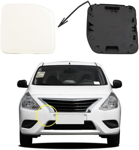 Car Front Bumper Tow Hook Cover Compatible with Nissan Versa Sedan 2015 2016 2017 2018 Trailer Cover Cap 622A0-9KM0H 622A09KM0H Small Lid Towing Eye Cap Black Right Side in Saudi Arabia