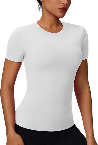 Women's Compression Shirt Short Sleeve Workout Tops Athletic Gym Shirts Dry Fit T-Shirt Running Yoga Base Layer in Kuwait