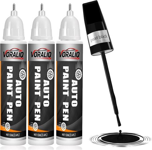 Touch Up Paint for Cars, 3-Pack - Black Car Scratch Repair Pen, Color Accurate Automotive Touch Up Paint, Long-Lasting Scratch Resistance, Fast-Drying & User-Friendly, Safe & Water-Resistant for Automotive & Household Touch-Ups in Saudi Arabia