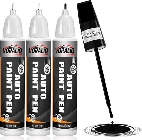 Touch Up Paint for Cars, 3-Pack - Black Car Scratch Repair Pen, Color Accurate Automotive Touch Up Paint, Long-Lasting Scratch Resistance, Fast-Drying & User-Friendly, Safe & Water-Resistant for Automotive & Household Touch-Ups in Saudi Arabia