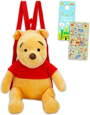 Winnie The Pooh Plushie Backpack Set - Bundle with 16" Disney Plush Doll with Carrying Straps Plus Stickers, More | Pooh Bear Plush Bag in Saudi Arabia