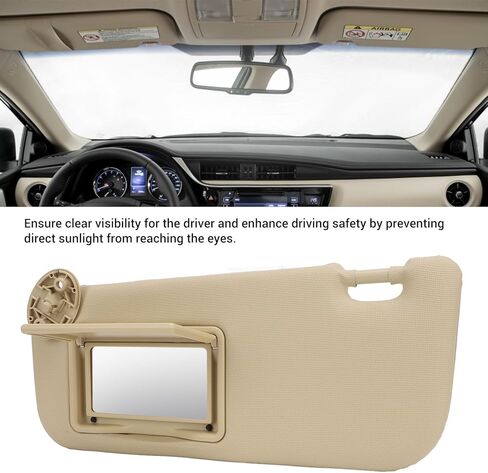 Sun Visor Front Left Driver Side Beige Sun Shielding Visor for Vehicle Enhanced Safety in Saudi Arabia