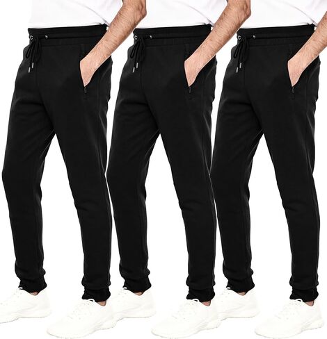 بنطلون رياضي رجالي بجيوب، 3 قطع من السراويل الرياضية الصوفية غير الرسمية للرجال مع رباط in Kuwait