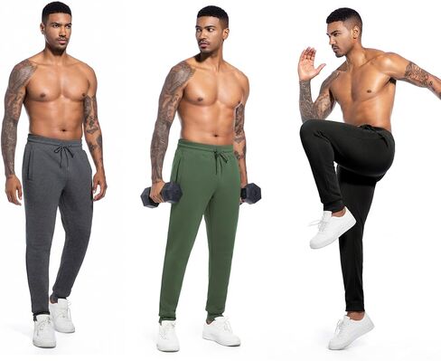 بنطلون رياضي رجالي بجيوب، 3 قطع من السراويل الرياضية الصوفية غير الرسمية للرجال مع رباط in Kuwait