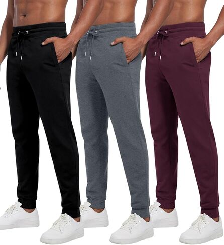 بنطلون رياضي رجالي بجيوب، 3 قطع من السراويل الرياضية الصوفية غير الرسمية للرجال مع رباط in Kuwait
