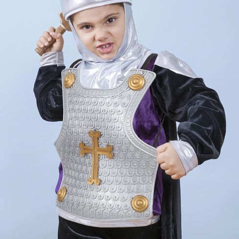VALICLUD Children S Armor Shield Roman Chest Plate Costume Wearable Cross Breastplate for Kids Lightweight Plastic Knight Armor for Halloween Cosplay Party Grey in Saudi Arabia