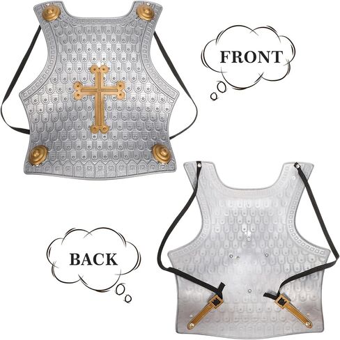 VALICLUD Children S Armor Shield Roman Chest Plate Costume Wearable Cross Breastplate for Kids Lightweight Plastic Knight Armor for Halloween Cosplay Party Grey in Saudi Arabia