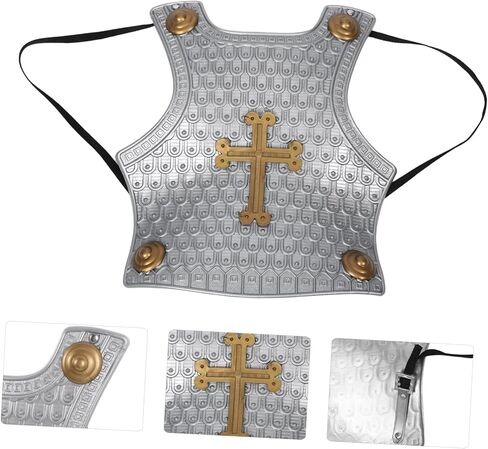 VALICLUD Children S Armor Shield Roman Chest Plate Costume Wearable Cross Breastplate for Kids Lightweight Plastic Knight Armor for Halloween Cosplay Party Grey in Saudi Arabia