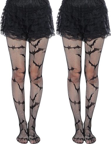 Syhood 2 Pairs Valentine's Day Women Fishnet Tights Stockings High Waist Legging Stocks Patterned Lace Pantyhose Waist in Saudi Arabia