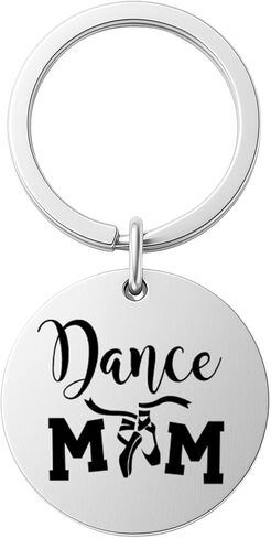 سلسلة مفاتيح من الفولاذ المقاوم للصدأ Dance Mom - الباليه، الجاز، الحنفية، الهيب هوب، هدية الرقص الغنائي - مجوهرات غير مشوهة مع حقيبة هدايا لأمهات الرقص الفخورات in Saudi Arabia