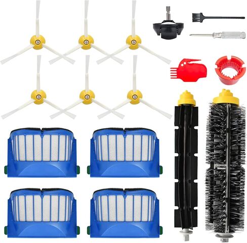 Replacement Parts accessories Kit for iRobot Roomba 600 Series 692 675 677 671 694 614 691 670 615 676 639 621 679 Robotic Vacuum attachment,1 Main Brush, 4 filter, 6 Side Brush, 1 Caster Wheel in Saudi Arabia
