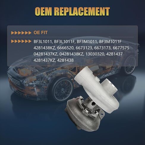 BF4M1011F Turbocharger with Gasket Fit for Deutz BF3L1011 Bobcat 863 864 873 874 S250 T200 Turbo Replace OE 6673123 6666520 in Kuwait