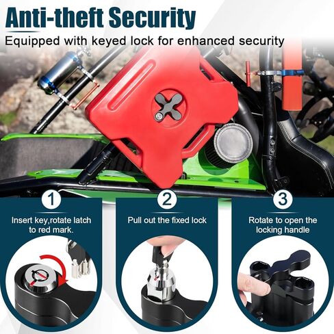 1''-2'' Roll Bar Gas Tank Water Can Pack Mount,Oil Mounting Holder Gasoline Pack Fuel Container Mount with Locks Compatible with for ATV UTV Polaris Pioneer Can Am Maverick Commander Talon in Kuwait