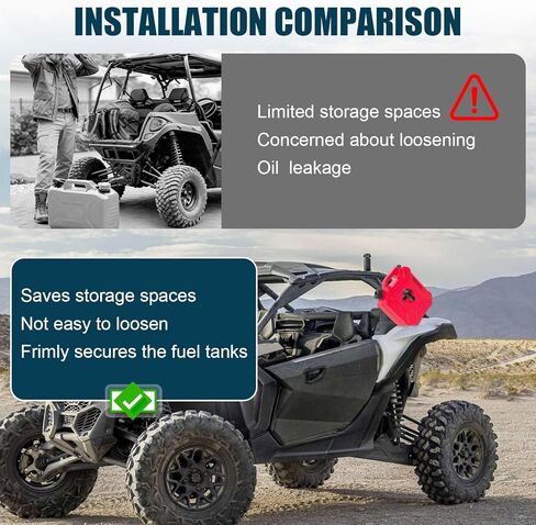 1''-2'' Roll Bar Gas Tank Water Can Pack Mount,Oil Mounting Holder Gasoline Pack Fuel Container Mount with Locks Compatible with for ATV UTV Polaris Pioneer Can Am Maverick Commander Talon in Kuwait