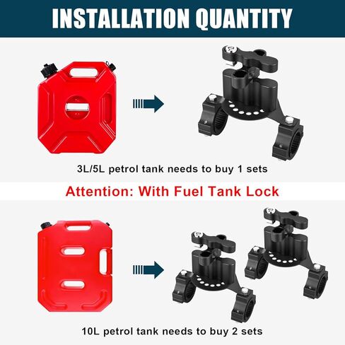 1''-2'' Roll Bar Gas Tank Water Can Pack Mount,Oil Mounting Holder Gasoline Pack Fuel Container Mount with Locks Compatible with for ATV UTV Polaris Pioneer Can Am Maverick Commander Talon in Kuwait