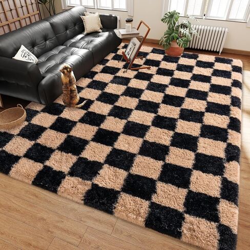 Shag Rugs for Bedroom, 4x6 Abstract Pink Soft Fuzzy Rugs for Living Room, Fluffy Shaggy Plush Carpet Girls Kids Room Dorm Upgrade Non-Slip in Saudi Arabia