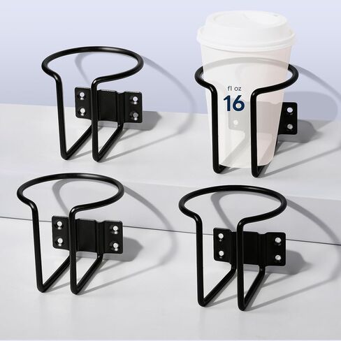 4 Pcs Cup Holders for Boat,Stainless Steel Wall Mounted Cup Holder for Drinks,Black Ring Cup Holder Drink Holder for Marine Boat,Pontoon,Yacht,Truck,RV,Tractor in Kuwait