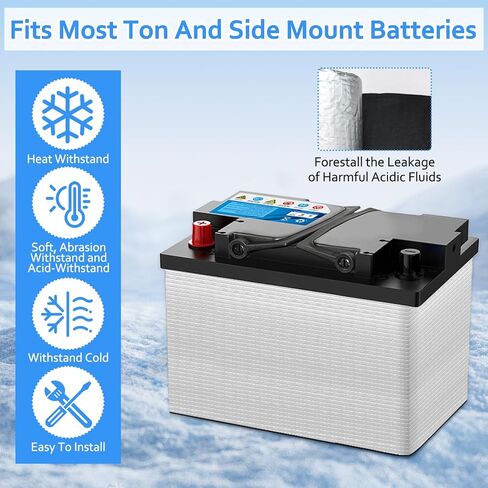 40"x7" Battery Insulation Kit – Car Battery Insulated Thermal Blanket for Cold Temperature Protection, Winter Heat Shield Cover for Vehicle, Truck, RV Batteries (Thickness 5mm, 1PC) in Kuwait