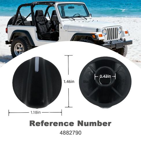 مقبض التحكم في سخان التيار المتردد متوافق مع Jeep 1997 1998 Wrangler، استبدال مقبض مفتاح التحكم في المروحة 4882790 17903.05 in Kuwait