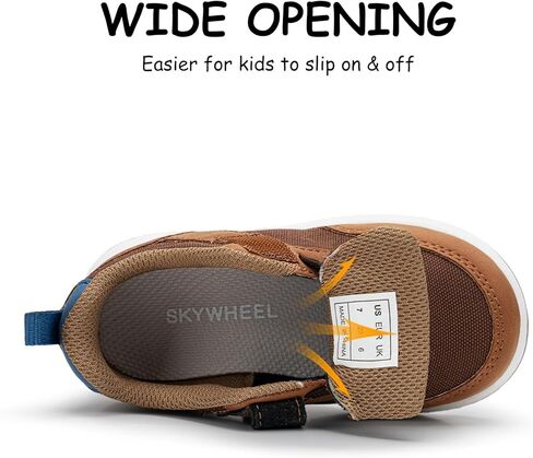 SKYWHEEL Toddler Boy Shoes Casual Sneakers with Hook and Loop Easy On and Off Breathable Mesh Upper Lightweight Tennis Shoes for Toddlers with Comfort Soft Non-Slip Outsole for Everyday in Saudi Arabia