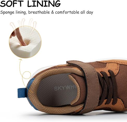 SKYWHEEL Toddler Boy Shoes Casual Sneakers with Hook and Loop Easy On and Off Breathable Mesh Upper Lightweight Tennis Shoes for Toddlers with Comfort Soft Non-Slip Outsole for Everyday in Saudi Arabia