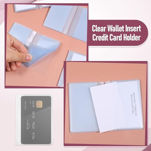 cobee 4 Pack Plastic Wallet Insert Credit Card Holder, Clear Credit Card Holder Wallet Insert with 10 Page 20 Slots and 10 Page 10Slots Wallets Inserts for ID Credits Membership Shopping BusinessCard in Saudi Arabia