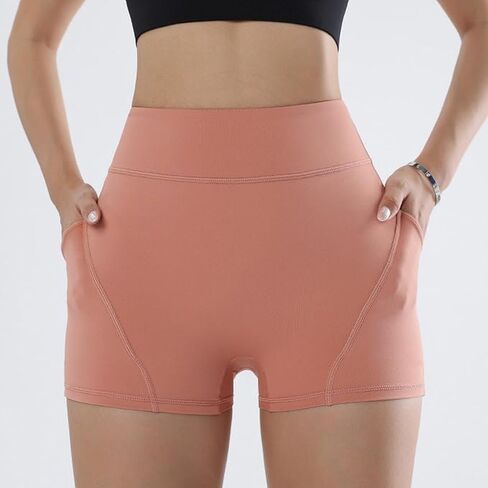 Women's 3" Biker Shorts High Waist Yoga Workout Gym Running Volleyball Spandex Shorts with Pockets in Saudi Arabia