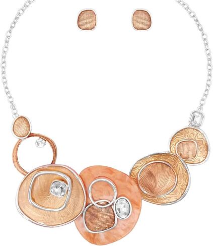 مجموعة مجوهرات بوهو بيان قلادة أقراط للنساء البوهيمي حفلة موسيقية زي الإكسسوار مجوهرات كريستال المينا in Kuwait