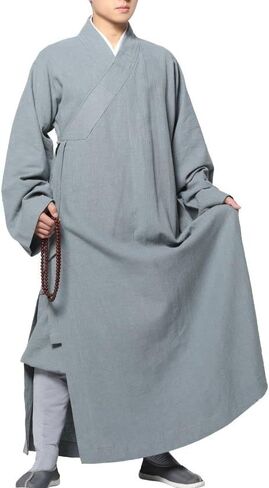 للجنسين جميع ملابس Seaso Zen Lay ثوب بوذا Frock Shaolin Monk Kung Fu Suits Meditation Robe (اللون: أخضر داكن، الحجم: 3X-Large) in Saudi Arabia