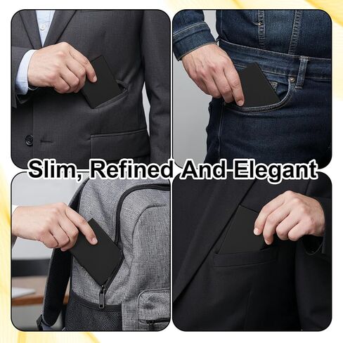 3 Pack Metal Business Card Holder, Black Aluminum Alloy Flip Cover Slim Name Cards Case Pocket Metal Cases Purse Name Card Holders for Women Men in Saudi Arabia