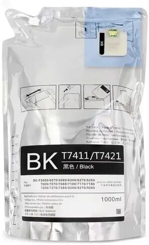1000ML T7411/4 T741X Dye Sublimation Ink Bag Compatible with Ink Box for F6270 F7270 F9270 9300 F9330 F9340 F9360 F9370 F9200 Printers(Black) in Saudi Arabia