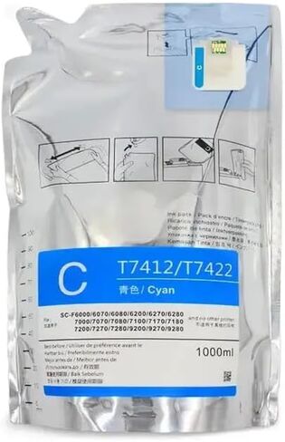 1000ML T7411/4 T741X Dye Sublimation Ink Bag Compatible with Ink Box for F6270 F7270 F9270 9300 F9330 F9340 F9360 F9370 F9200 Printers(Black) in Saudi Arabia