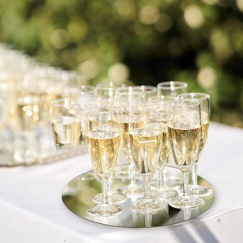 12 Pcs Acrylic Round Mirrors for Centerpieces, 12 Inch Circle Mirror Trays for Table, 2 mm Acrylic Round Mirrors Plate for Wall, Wedding Decorations, Party (Sliver) in Kuwait