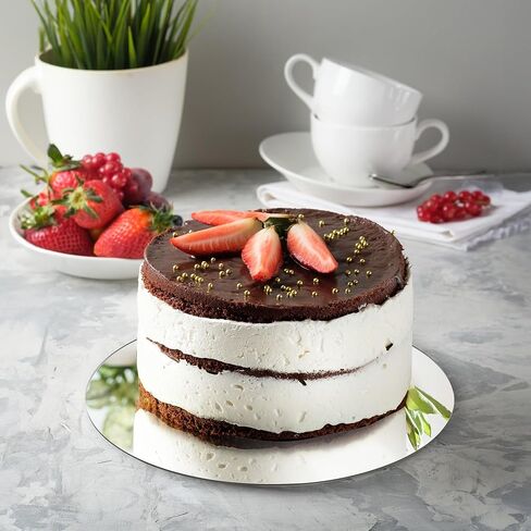 12 Pcs Acrylic Round Mirrors for Centerpieces, 12 Inch Circle Mirror Trays for Table, 2 mm Acrylic Round Mirrors Plate for Wall, Wedding Decorations, Party (Sliver) in Kuwait