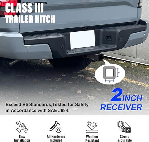 APS Rear Trailer Hitch, 2 inch Towing Hitch Receiver Class 3 Hitch Cover Included Compatible with Suzuki Equator 2009-2012 / Nissan Frontier 2005-2026 in Saudi Arabia