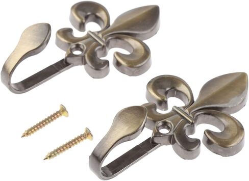 Curtain Tieback Hooks,2PCS Curtain Tieback Holders,Bronze Metal Flower Wall Hooks for Curtain,Towel,Cloth, Coat in Saudi Arabia