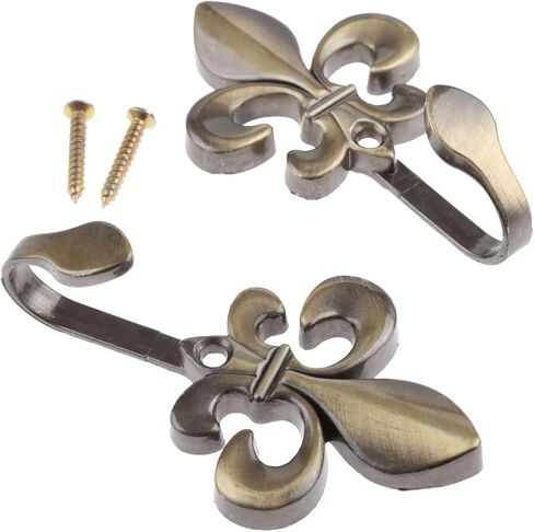 Curtain Tieback Hooks,2PCS Curtain Tieback Holders,Bronze Metal Flower Wall Hooks for Curtain,Towel,Cloth, Coat in Saudi Arabia
