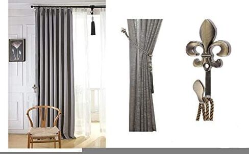 Curtain Tieback Hooks,2PCS Curtain Tieback Holders,Bronze Metal Flower Wall Hooks for Curtain,Towel,Cloth, Coat in Saudi Arabia