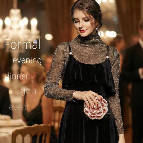 حقائب السهرة النسائية AAA حجر الراين الوردي زهرة الشكل اليدوية سلسلة معدنية الماس براثن in Kuwait